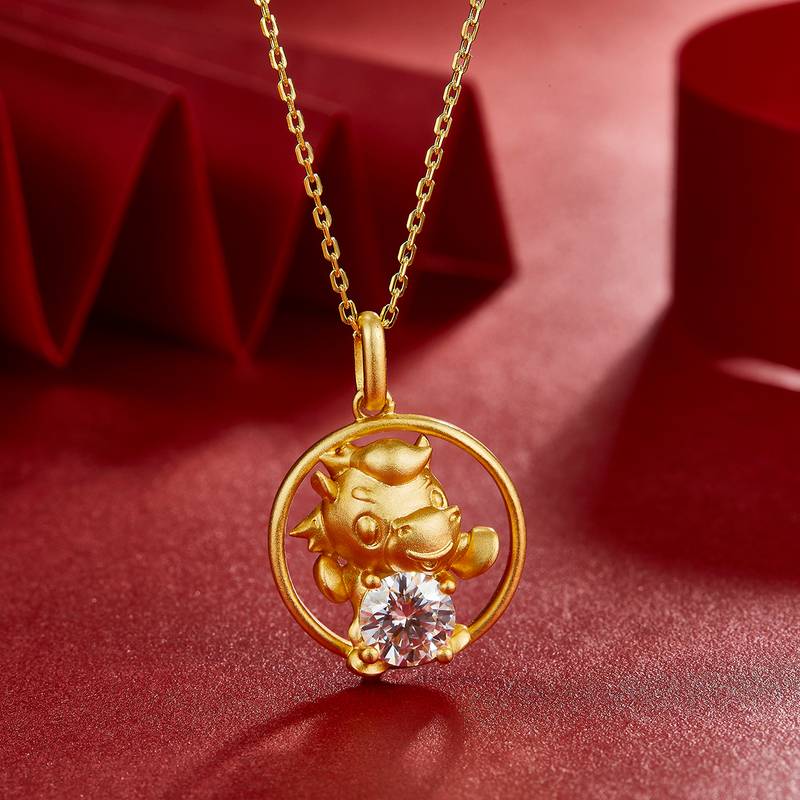 Horse Moissanite Diamond Necklace from the Chinese Zodiac Series, 1.0 Carat
